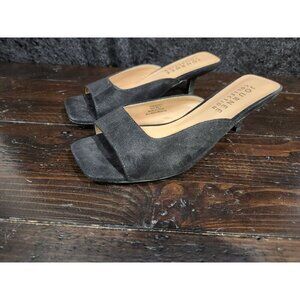 NEW Journee Collection Larna Black Peep Toe Kitten Heels/Sz. 7 Wide